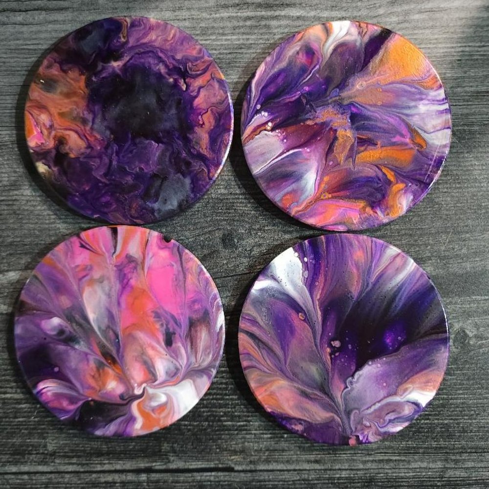 Acrylic Pour Coasters/Abstract Art